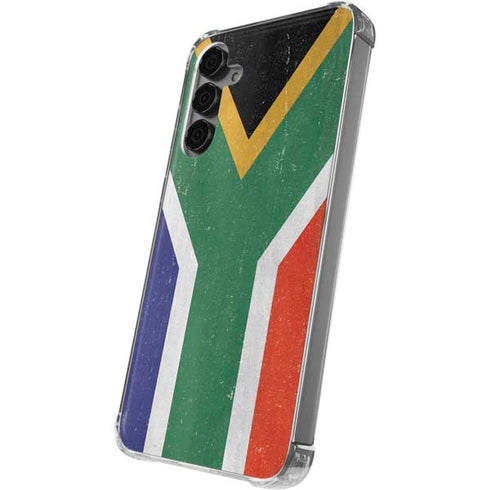 South Africa Flag Distressed Galaxy S24 Plus Clear Case